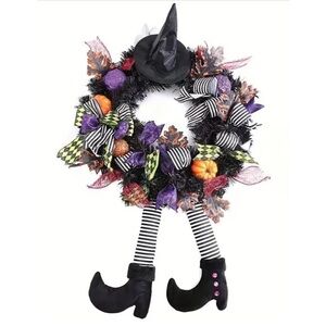 Halloween witch legs wreath